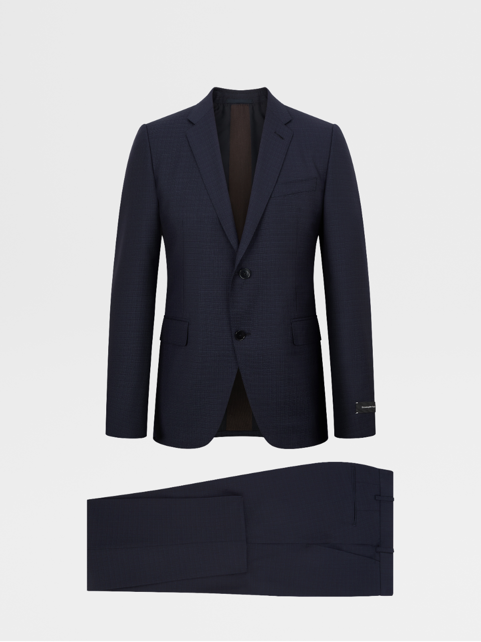 Dark Blue Microstructured Multiseason Wool City Suit, Drop 8